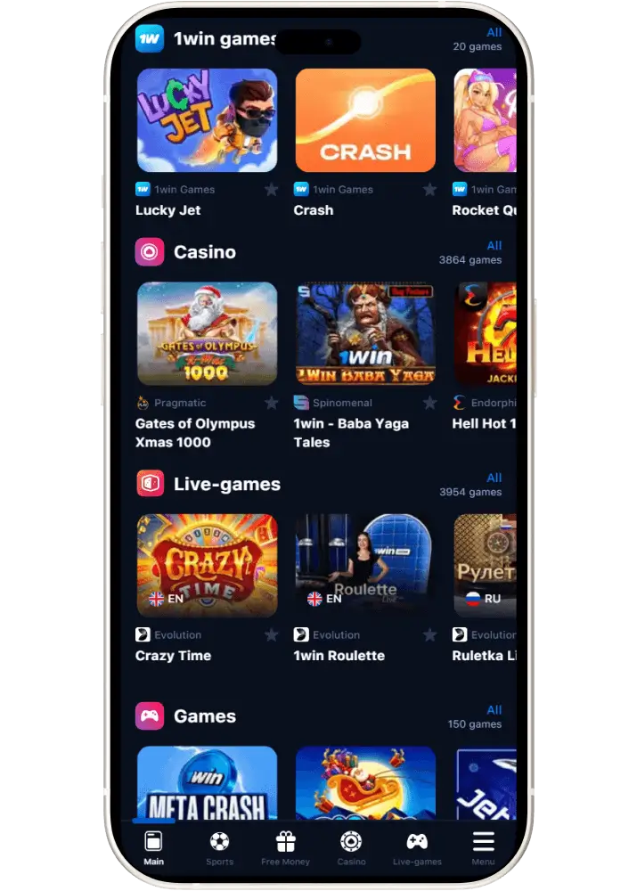 1win mobile casino